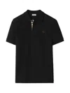 Burberry Eddie Short-sleeved Polo Shirt In Black