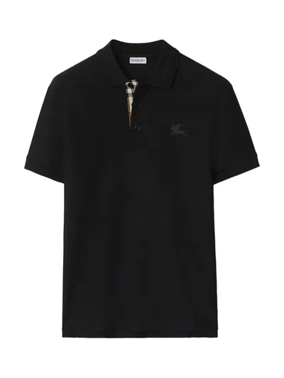 BURBERRY BURBERRY MEN EDDIE POLO SHIRT SOFT BLACK