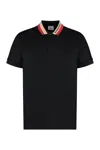 Burberry Contrast-collar Short-sleeve Polo Shirt In Black