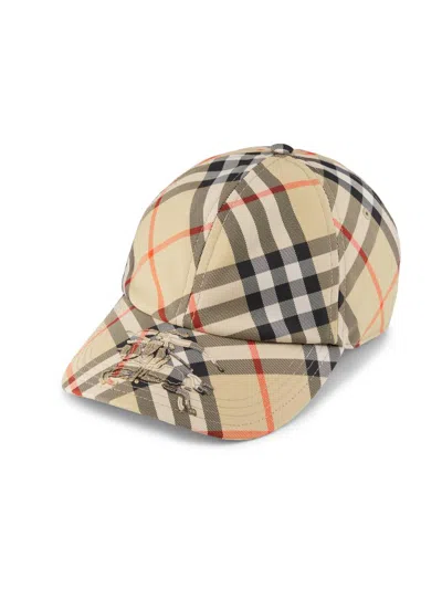 Burberry Men's Ekd Check Baseball Cap In Brown