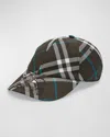 Burberry Men's Ekd Check Baseball Cap In Snug Ip Check