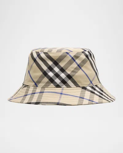 BURBERRY MEN'S EKD CHECK BUCKET HAT