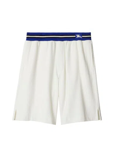 Burberry Men's Ekd Cotton Shorts In White