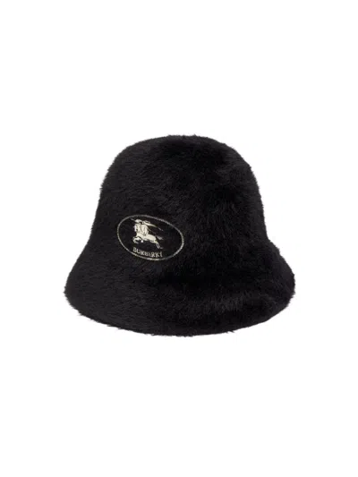 Burberry Men's Ekd Embroidered Faux-fur Bucket Hat In Pattern