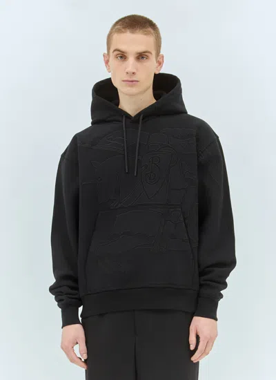 Burberry Men Ekd Hooded Sweatshirt In Black
