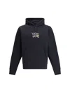 Burberry Hoodie With Front Pocket And Ribbed Cuffs In Black