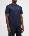 Burberry Blue T-shirt With Eks Logo Embroidered On The Front In Cotton Man In Blue