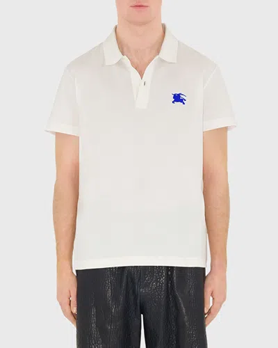 Burberry Men's Ekd Polo Shirt In Salt