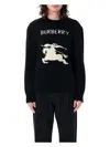 Burberry Cashmere Sweater With Bold Horse Graphic And Crew Neck In Black