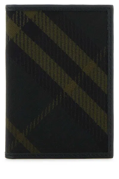 Burberry Men Embroidered Canvas Card Holder In Multicolor