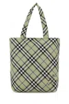 Burberry Equestrian Knight-embroidered Checked Tote Bag In Multi