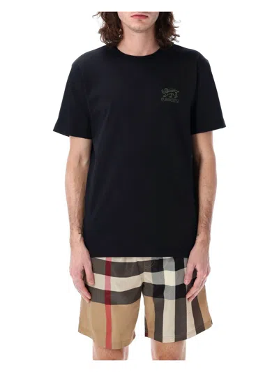 BURBERRY MEN'S EMBROIDERED COTTON T-SHIRT