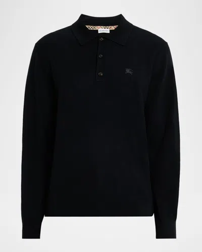 BURBERRY MEN'S EMBROIDERED EKD KNIT POLO SHIRT
