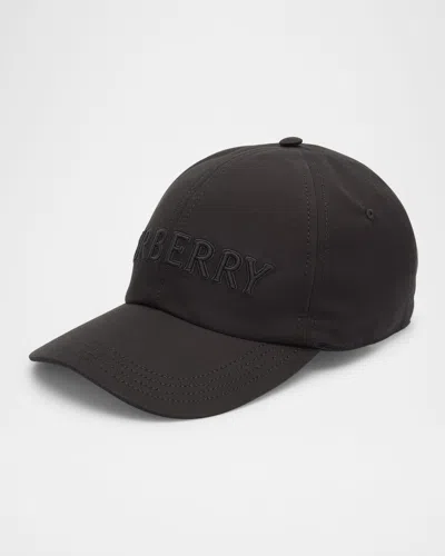 Burberry Men's Embroidered Logo Baseball Cap In Black