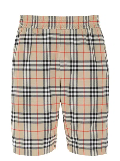 BURBERRY MEN'S EMBROIDERED POLYESTER BERMUDA SHORTS