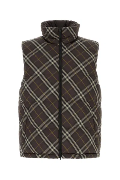 Burberry Men Embroidered Polyester Reversibile Down Jacket In Multi