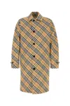 Burberry Men Embroidered Polyester Trench Coat In Multicolor
