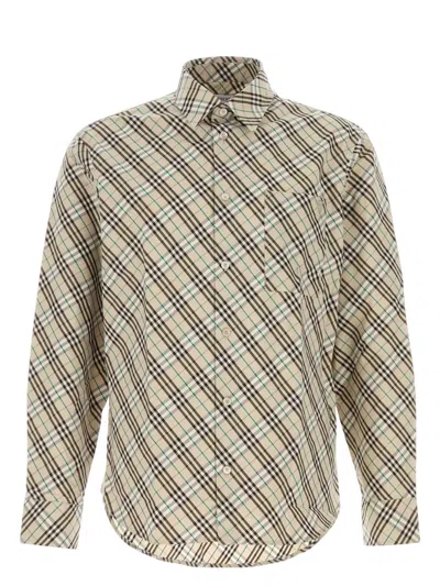 BURBERRY MEN'S EMBROIDERED POPLIN SHIRT