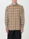Burberry Men's Jacket With Check Pattern | Size Xl | 8043839 In Cream