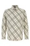 Burberry Checked Pattern Poplin Shirt With Button-down Collar In Multi
