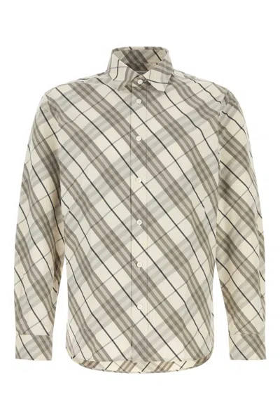 BURBERRY BURBERRY MEN EMBROIDERED POPLIN SHIRT