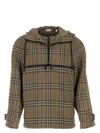 Burberry Half-zip Jacket With Check Pattern In Silk Blend Men