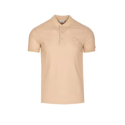 Burberry Men Equestrian Knight Logo Polo In Gray