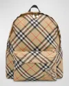 Burberry Men's Check Backpack In Sand