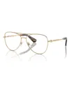 Burberry 55mm Pilot Optical Glasses In Light Gold