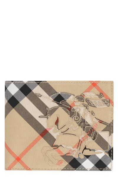 Burberry Men's Flap-over Wallet In Beige