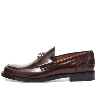 Burberry Men's Fred Leather Loafers In Burgundy In Brown