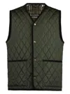 Burberry Quilted Green Gilet With Distinctive Button Closure In Green