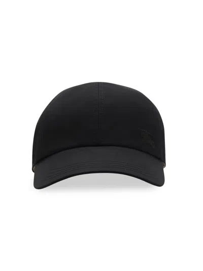 Burberry Men's Gabardine Baseball Cap In Black