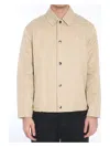 Burberry Gabardine Jacket With Collared Neck And Side Pockets