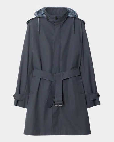 Burberry Mid-length Trench Coat In Black