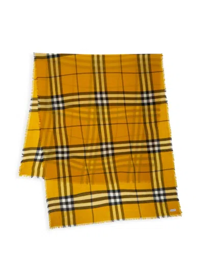Burberry Men's Giant Check Wool Scarf In Brown