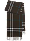 Burberry Checked Fringed Cashmere Scarf In Snug