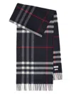 Burberry Check-print Cashmere Reversible Scarf In Navy