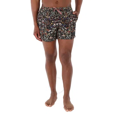 Burberry Men's Greenford Floral Print Nylon Swim Shorts In Black