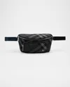 Burberry Men's Grid Ekd-plaque Belt Bag