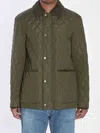 Burberry Quilted Jacket With Corduroy Collar In Green