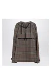 Burberry Half-zip Jacket With Check Pattern In Silk Blend Men