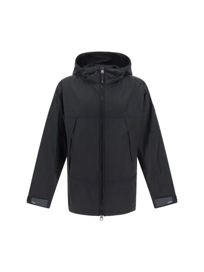 Burberry Blue Polyester Windbreaker In Black