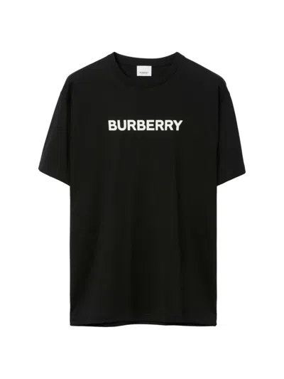 Burberry Men's Harriston Logo Cotton T-shirt In Black