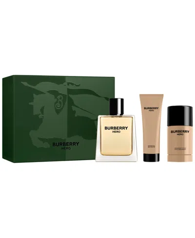 Burberry Men's Hero Eau De Toilette Gift Set In Transparent