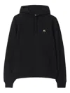 Burberry Men Black Sweatshirt With Ekd Embroidery On The Front And Logo Print On The Rear In Cotton In Black
