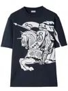 Burberry Logo Printed Crewneck T-shirt In Storm