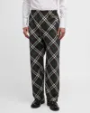 Burberry Men's Check Pattern Trousers With Elastic Waist And Drawstring In Snug Ip Check