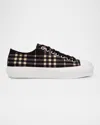 Burberry Men's Jack Check Cotton Low-top Sneakers
