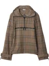 Burberry Half-zip Jacket With Check Pattern In Silk Blend Men